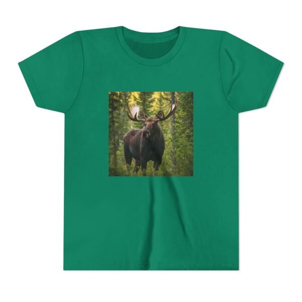 Youth Short Sleeve Tee with ZooMates! design and Massive Moose in Woods - Image 17