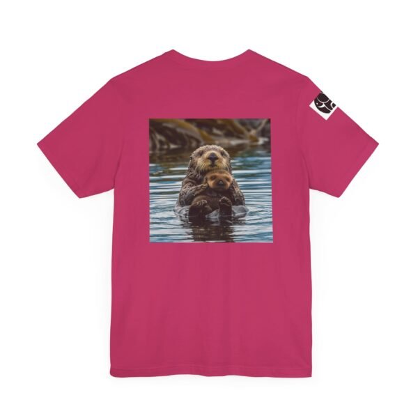 Adult Soft Unisex Tee With Sweet Sea Otter Theme - 'ZooMates!' Shirt - Image 4