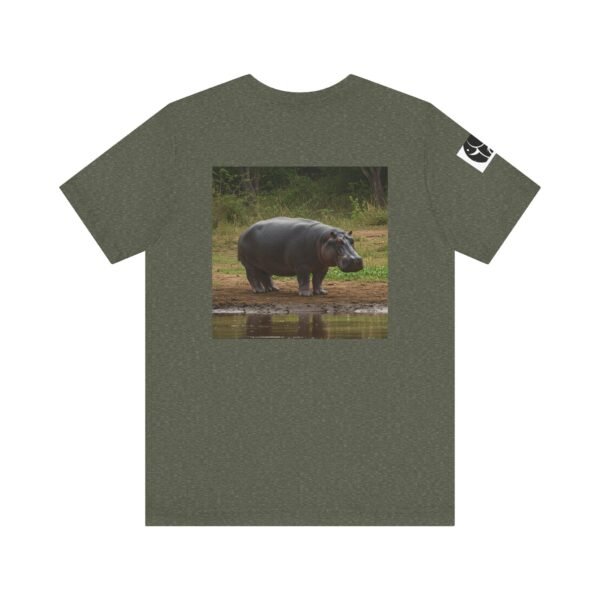 Adult Soft Unisex Tee With Happy Hippopotomus Theme - 'ZooMates!' Shirt - Image 5