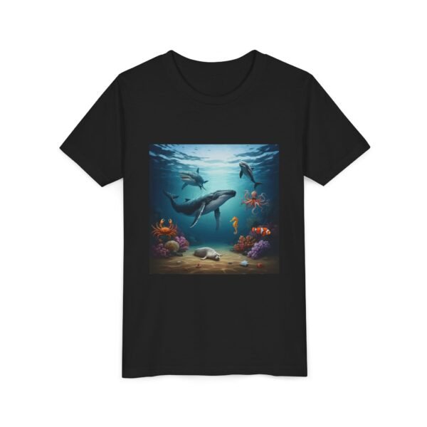 Youth Short Sleeve Tee with ZooMates! Open Ocean Animals Design - Image 3