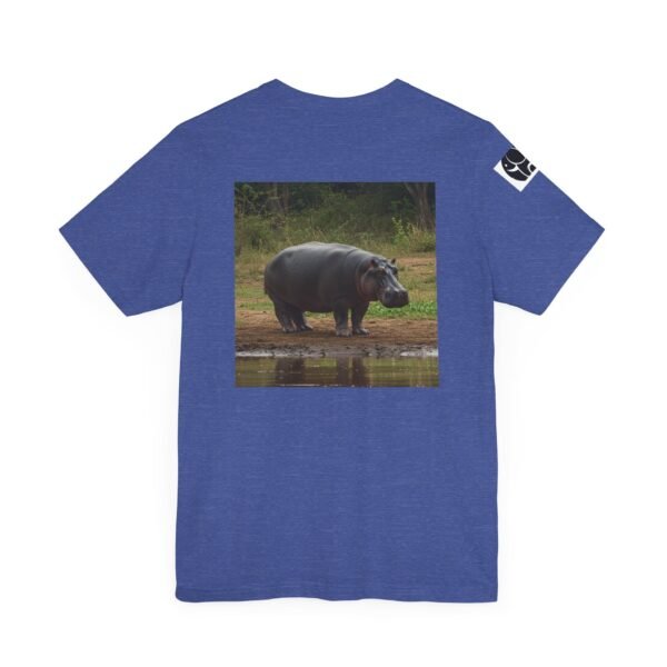 Adult Soft Unisex Tee With Happy Hippopotomus Theme - 'ZooMates!' Shirt - Image 20