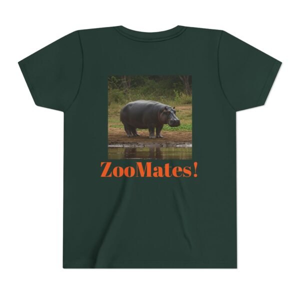 Youth Short Sleeve Tee with ZooMates! design and Happy Hippopotamus - Image 14
