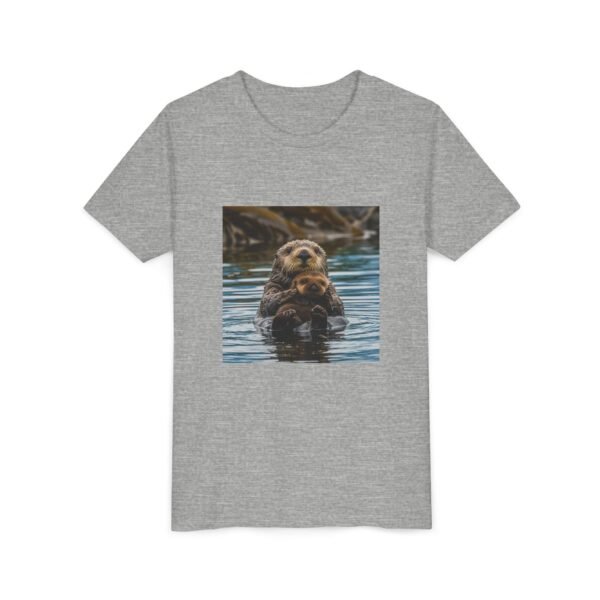 Youth Short Sleeve Tee with ZooMates! design and Sweet Sea Otter with Its Baby - Image 23