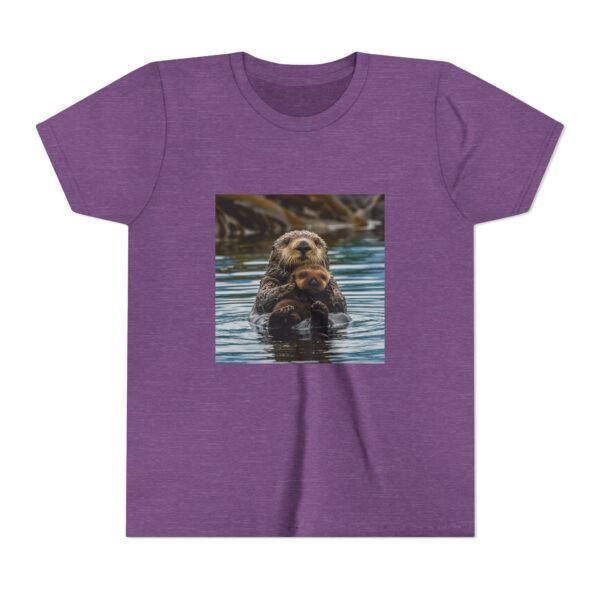 Youth Short Sleeve Tee with ZooMates! design and Sweet Sea Otter with Its Baby