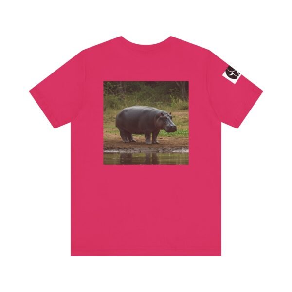 Adult Soft Unisex Tee With Happy Hippopotomus Theme - 'ZooMates!' Shirt - Image 38