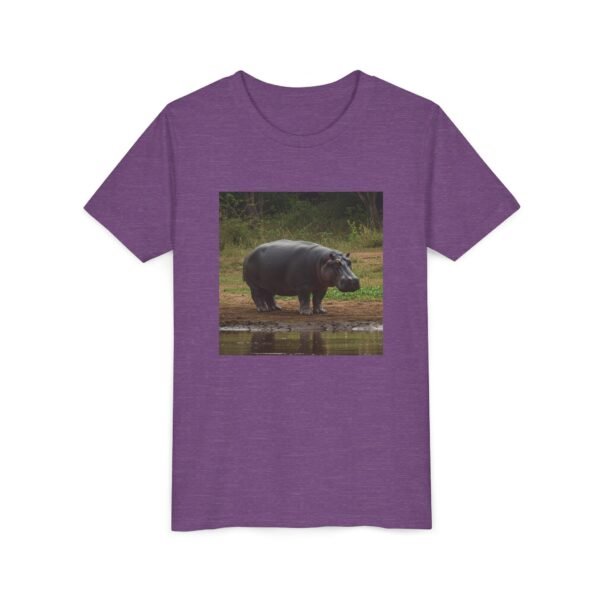 Youth Short Sleeve Tee with ZooMates! design and Happy Hippopotamus - Image 3