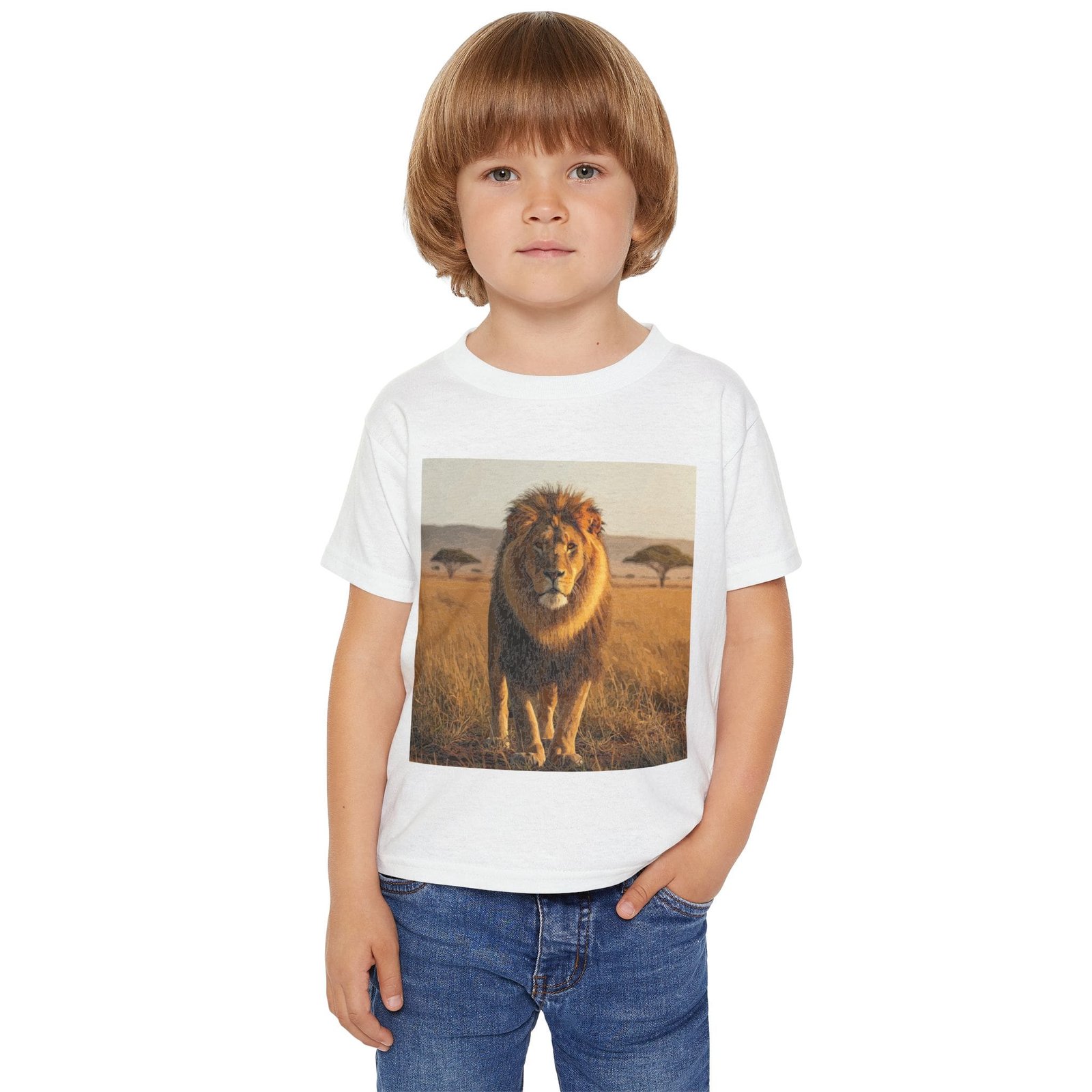 Toddler Cotton T-shirt -ZooMates! Design with Large Lion Design for Little Adventurers - Image 8