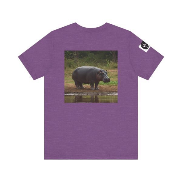 Adult Soft Unisex Tee With Happy Hippopotomus Theme - 'ZooMates!' Shirt - Image 22