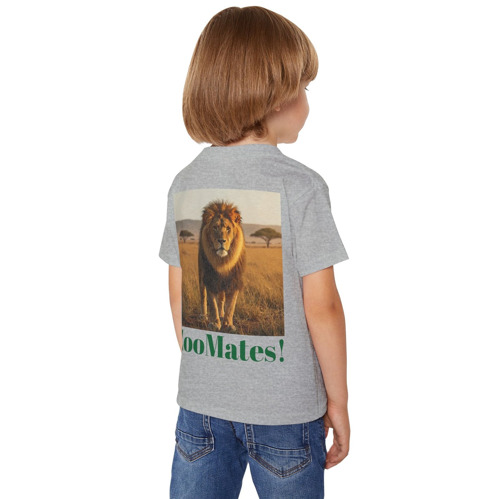 Toddler Cotton T-shirt -ZooMates! Design with Large Lion Design for Little Adventurers - Image 4