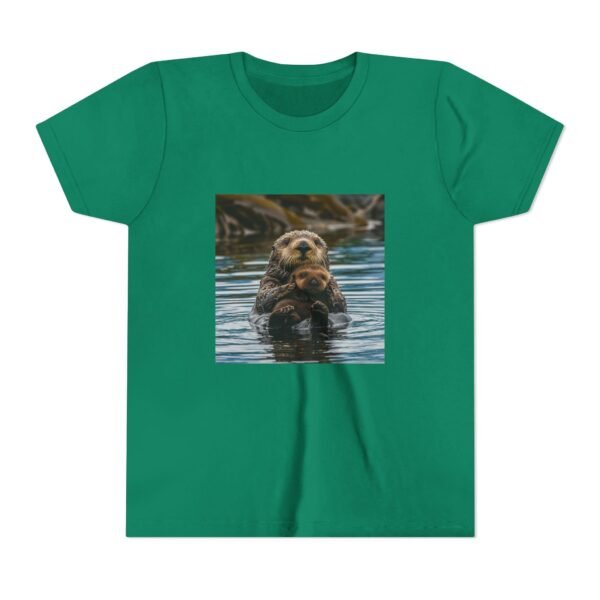 Youth Short Sleeve Tee with ZooMates! design and Sweet Sea Otter with Its Baby - Image 13