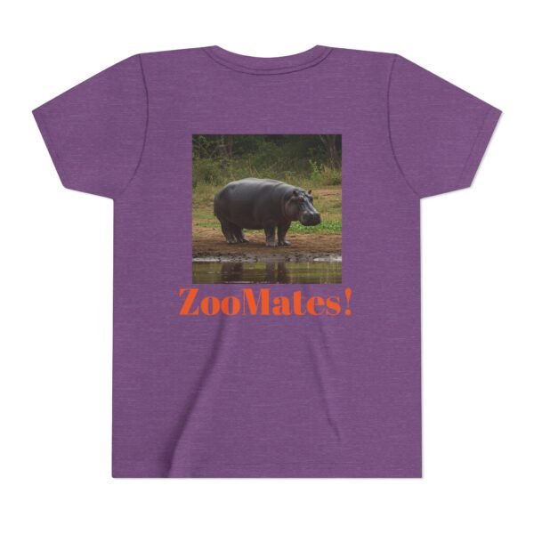 Youth Short Sleeve Tee with ZooMates! design and Happy Hippopotamus - Image 2