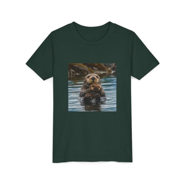Youth Short Sleeve Tee with ZooMates! design and Sweet Sea Otter with Its Baby - Image 19