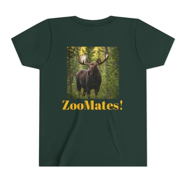 Youth Short Sleeve Tee with ZooMates! design and Massive Moose in Woods - Image 2