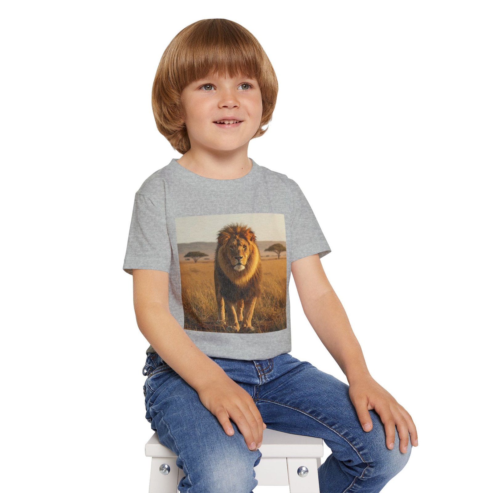 Toddler Cotton T-shirt -ZooMates! Design with Large Lion Design for Little Adventurers - Image 5