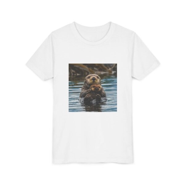 Youth Short Sleeve Tee with ZooMates! design and Sweet Sea Otter with Its Baby - Image 11