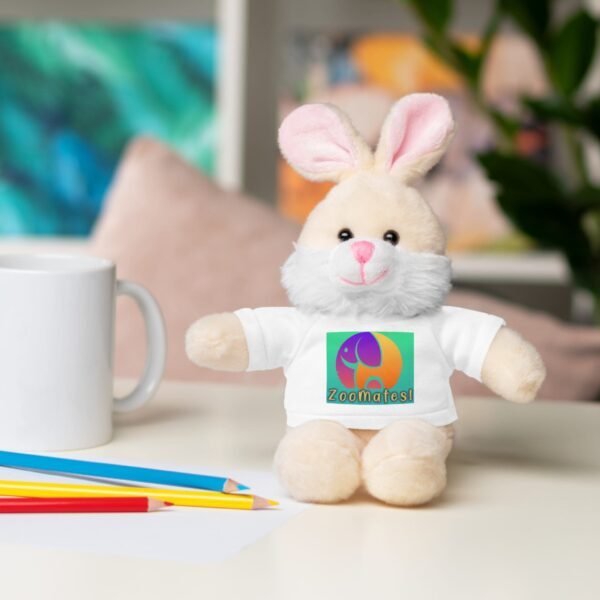 Cute ZooMates! Stuffed Animals with Tee-6 fun animals to choose from-Panda, Lion, Bunny, Bear, Jaguar, and Sheep. - Image 6