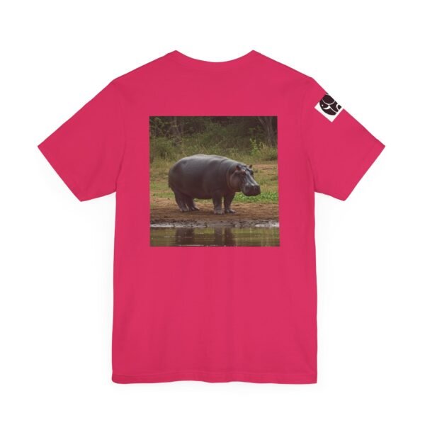 Adult Soft Unisex Tee With Happy Hippopotomus Theme - 'ZooMates!' Shirt - Image 40