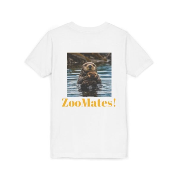 Youth Short Sleeve Tee with ZooMates! design and Sweet Sea Otter with Its Baby - Image 12