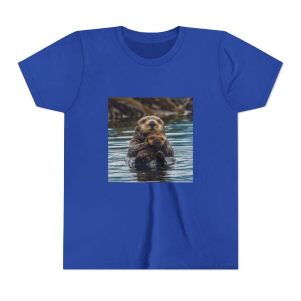 Youth Short Sleeve Tee with ZooMates! design and Sweet Sea Otter with Its Baby - Image 25