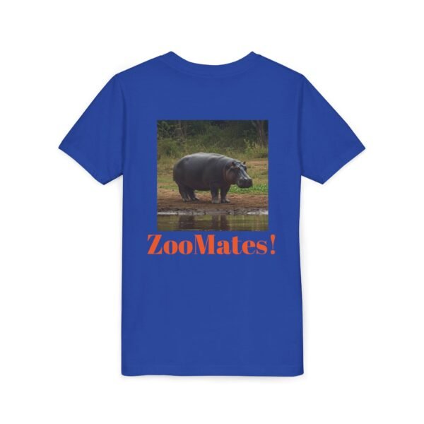 Youth Short Sleeve Tee with ZooMates! design and Happy Hippopotamus - Image 8