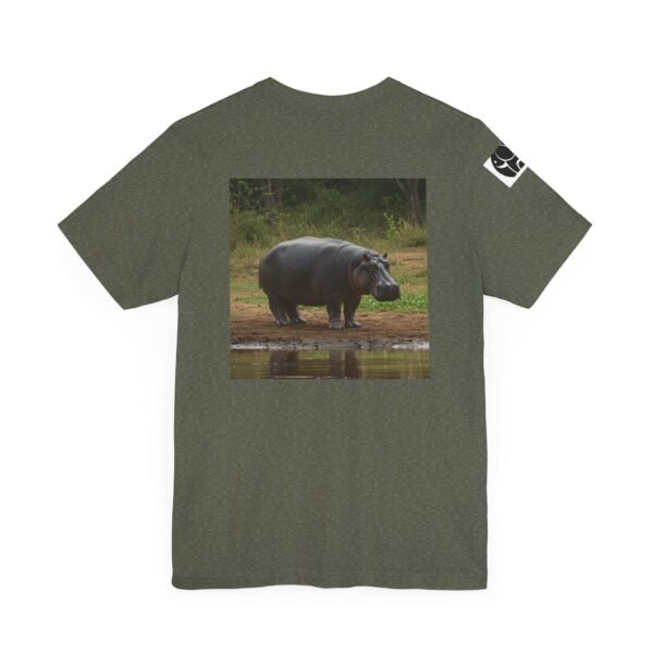 Adult Soft Unisex Tee With Happy Hippopotomus Theme - 'ZooMates!' Shirt - Image 8