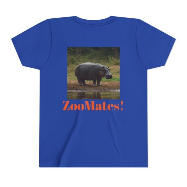Youth Short Sleeve Tee with ZooMates! design and Happy Hippopotamus - Image 6