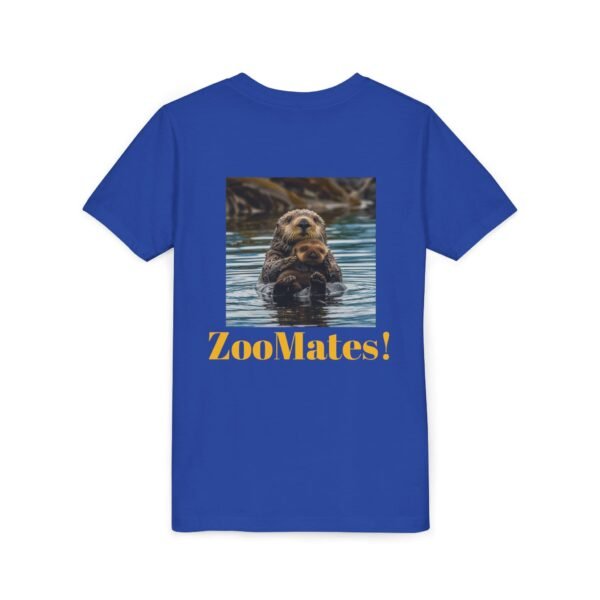Youth Short Sleeve Tee with ZooMates! design and Sweet Sea Otter with Its Baby - Image 28