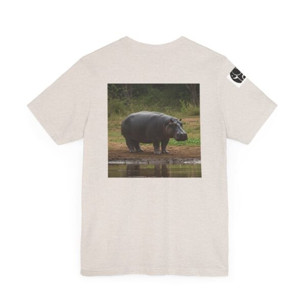 Adult Soft Unisex Tee With Happy Hippopotomus Theme - 'ZooMates!' Shirt - Image 4