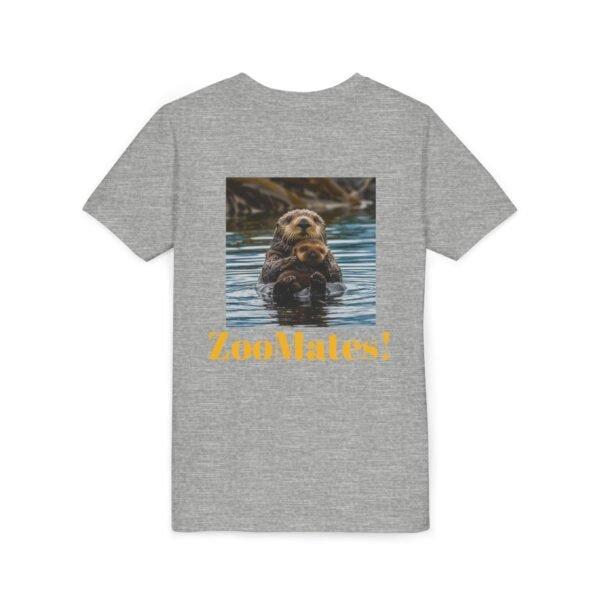 Youth Short Sleeve Tee with ZooMates! design and Sweet Sea Otter with Its Baby - Image 24