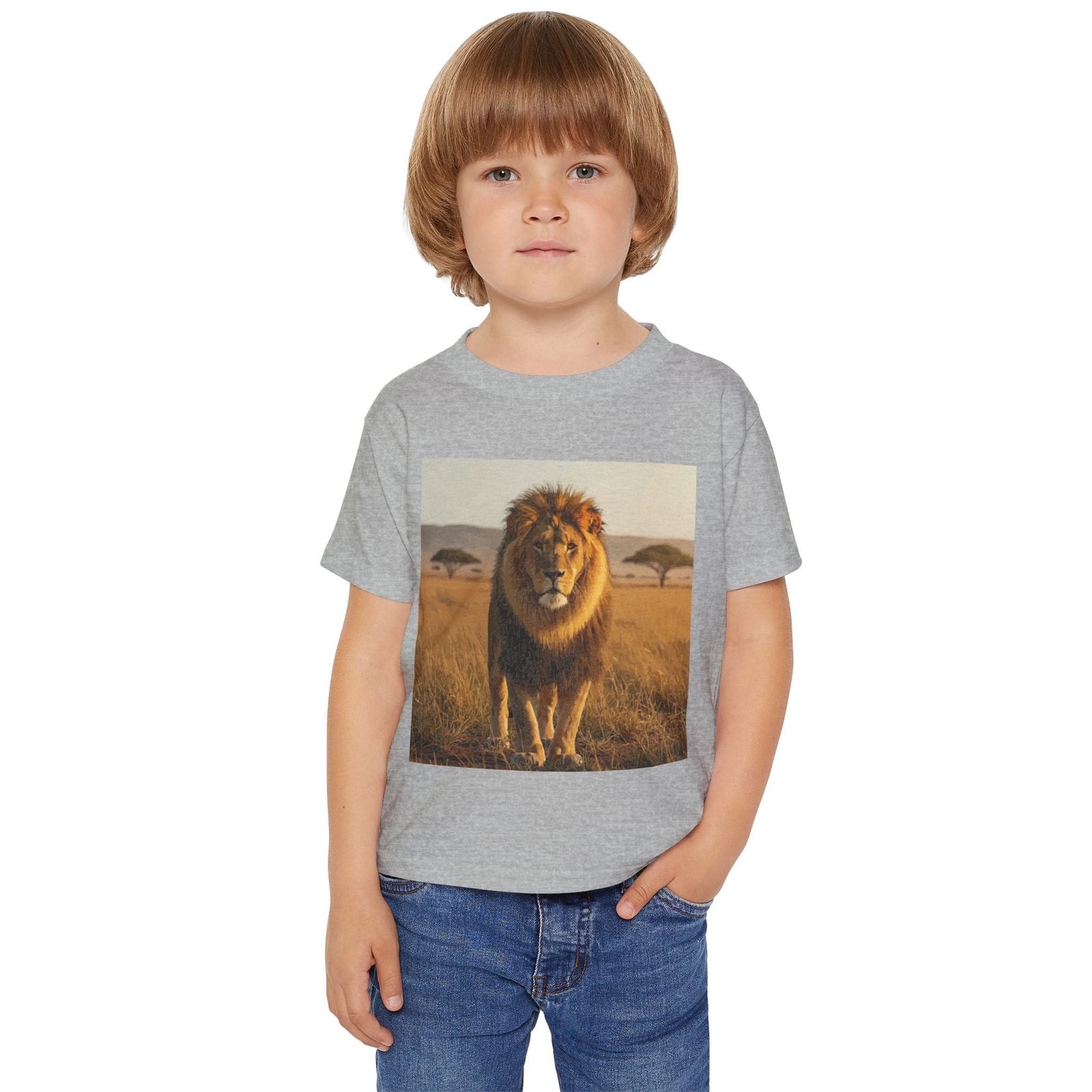 Toddler Cotton T-shirt -ZooMates! Design with Large Lion Design for Little Adventurers - Image 3
