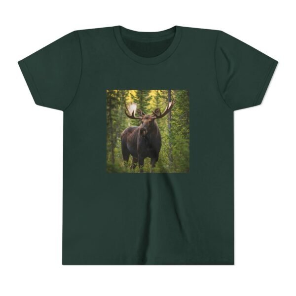 Youth Short Sleeve Tee with ZooMates! design and Massive Moose in Woods