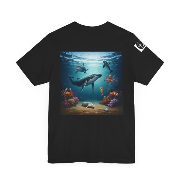 Adult Unisex Jersey Tee - Fun Animal Graphic Shirt for Nature Lovers with Open Ocean Animals. - Image 4