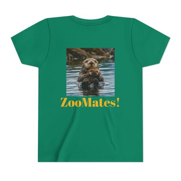Youth Short Sleeve Tee with ZooMates! design and Sweet Sea Otter with Its Baby - Image 14