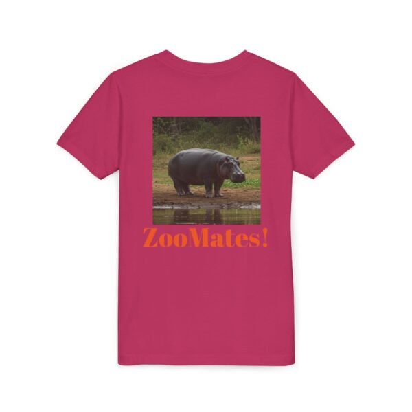 Youth Short Sleeve Tee with ZooMates! design and Happy Hippopotamus - Image 36