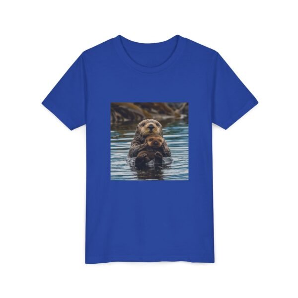 Youth Short Sleeve Tee with ZooMates! design and Sweet Sea Otter with Its Baby - Image 27