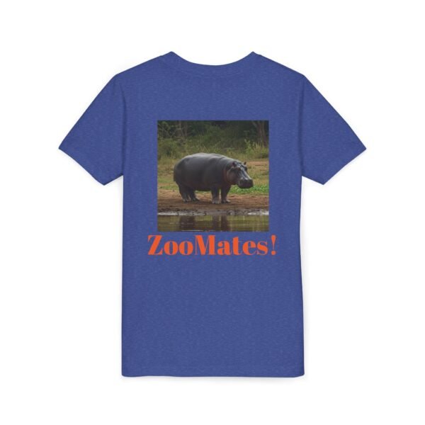 Youth Short Sleeve Tee with ZooMates! design and Happy Hippopotamus - Image 32