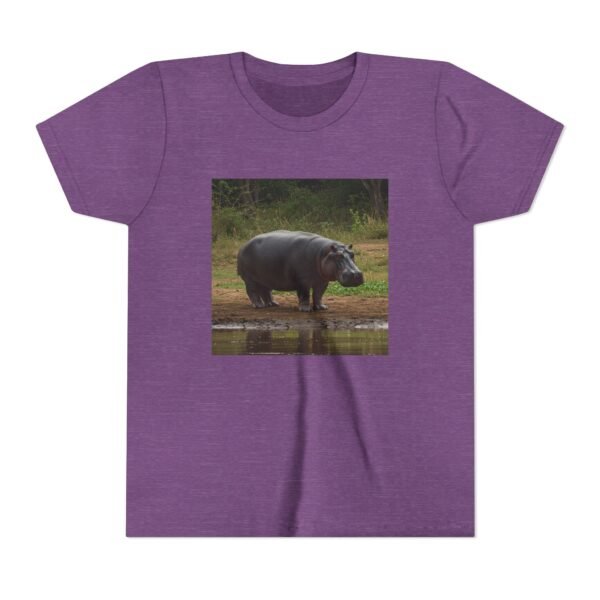 Youth Short Sleeve Tee with ZooMates! design and Happy Hippopotamus
