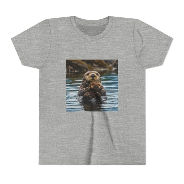 Youth Short Sleeve Tee with ZooMates! design and Sweet Sea Otter with Its Baby - Image 21