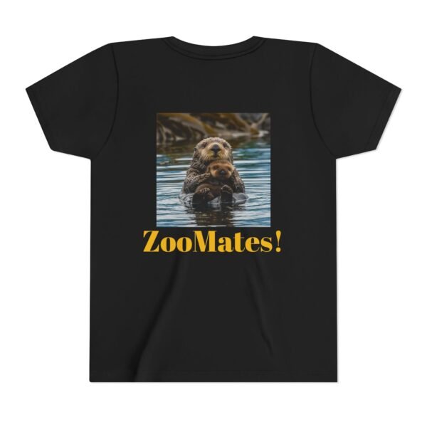 Youth Short Sleeve Tee with ZooMates! design and Sweet Sea Otter with Its Baby - Image 6