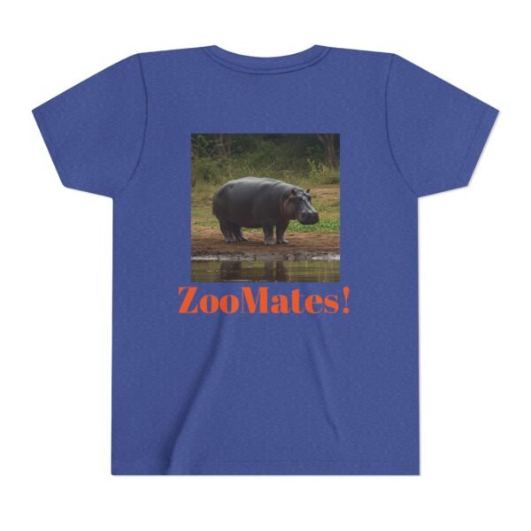 Youth Short Sleeve Tee with ZooMates! design and Happy Hippopotamus - Image 30