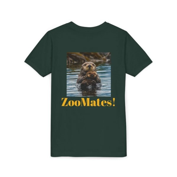 Youth Short Sleeve Tee with ZooMates! design and Sweet Sea Otter with Its Baby - Image 20