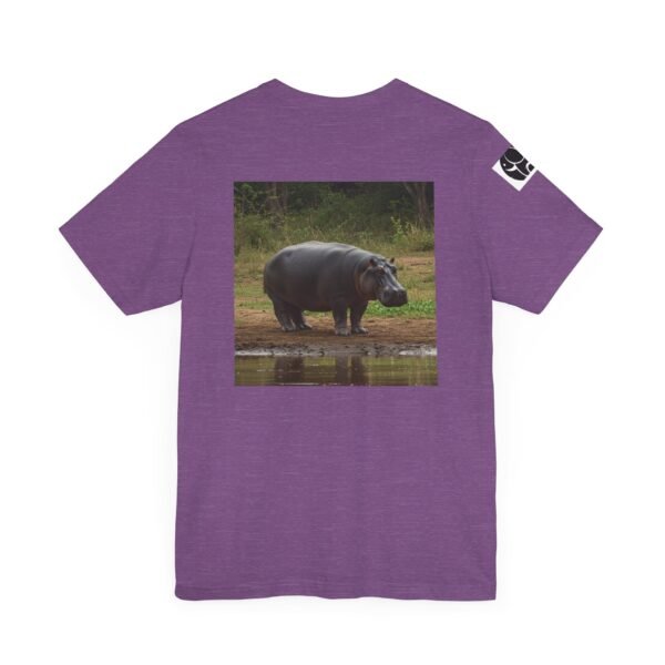 Adult Soft Unisex Tee With Happy Hippopotomus Theme - 'ZooMates!' Shirt - Image 24