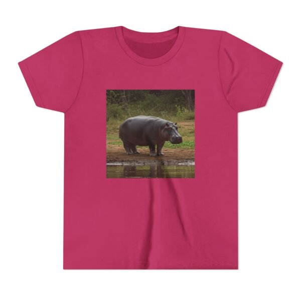 Youth Short Sleeve Tee with ZooMates! design and Happy Hippopotamus - Image 33