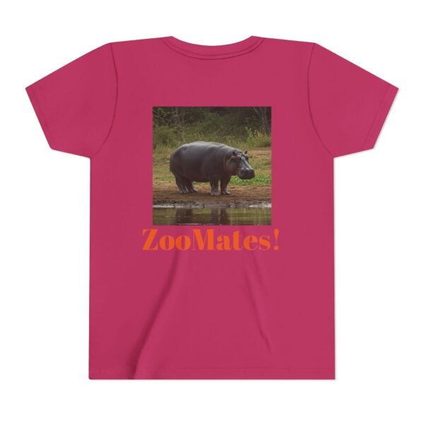 Youth Short Sleeve Tee with ZooMates! design and Happy Hippopotamus - Image 34