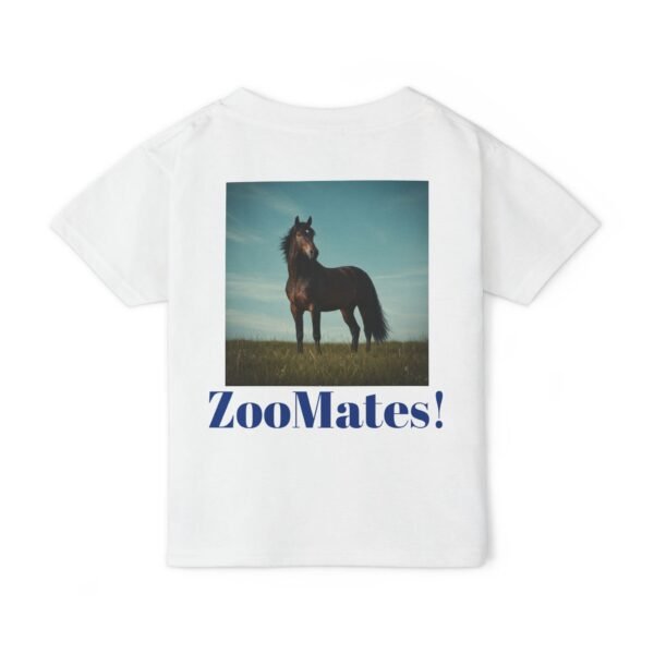 Toddler Cotton T-Shirt - ZooMates! Design with High-Spirited Horse - Image 2