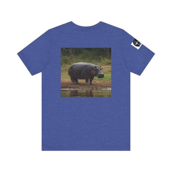 Adult Soft Unisex Tee With Happy Hippopotomus Theme - 'ZooMates!' Shirt - Image 18